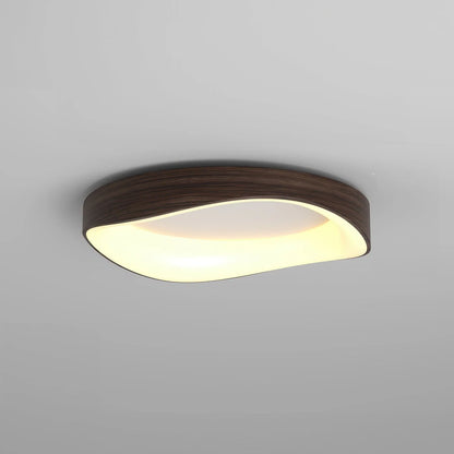 Skandynawska lampa sufitowa LED – Nowoczesna lampa natynkowa z efektem drewna