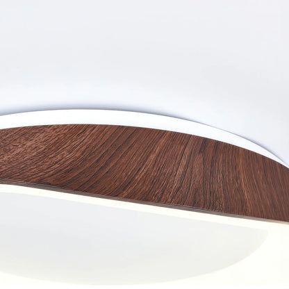 Skandynawska lampa sufitowa LED – Nowoczesna lampa natynkowa z efektem drewna