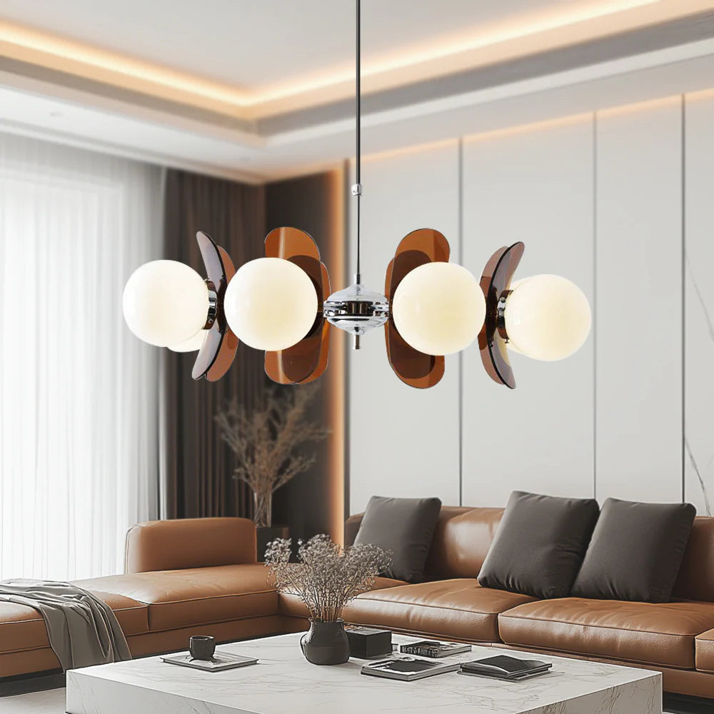 Lampa Wisząca Żyrandol Retro Modern z Kloszami Kuli Bauhaus
