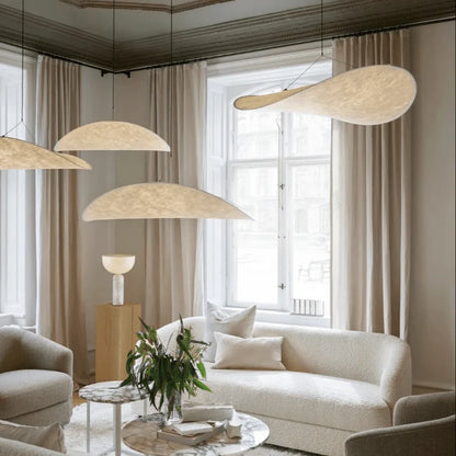 Designerska lampa wisząca Japandi w formie podłużnego panelu – nowoczesna elegancja