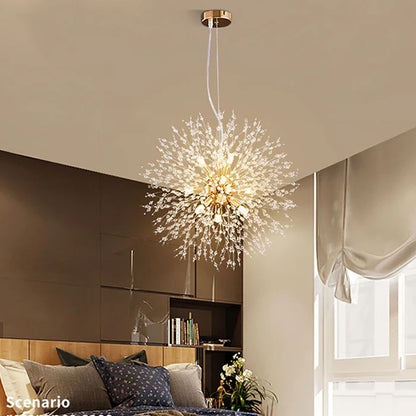 Ekskluzywny żyrandol z kryształkami – Efektowna lampa sufitowa do eleganckich wnętrz