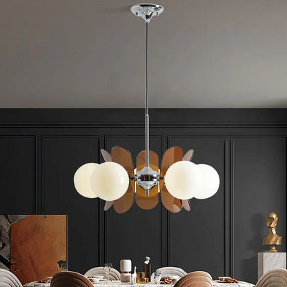 Lampa Wisząca Żyrandol Retro Modern z Kloszami Kuli Bauhaus