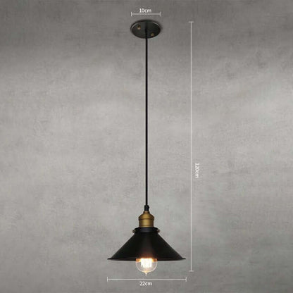 Industrialna Lampa Wisząca z Metalowym Kloszem