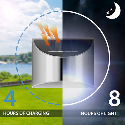Zestaw 2 solarnych lamp ogrodowych LED – kinkiety z czujnikiem zmierzchu, montaż na ścianę
