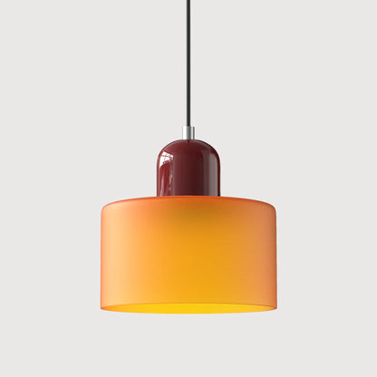 Nowoczesna lampa wisząca z kolorowego szkła w stylu Bauhaus