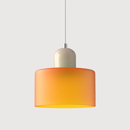 Nowoczesna lampa wisząca z kolorowego szkła w stylu Bauhaus