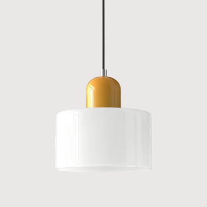 Nowoczesna lampa wisząca z kolorowego szkła w stylu Bauhaus