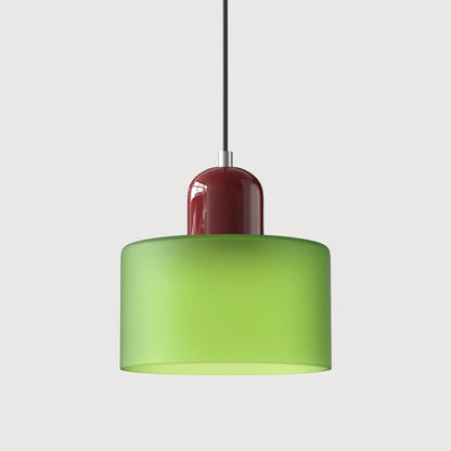 Nowoczesna lampa wisząca z kolorowego szkła w stylu Bauhaus