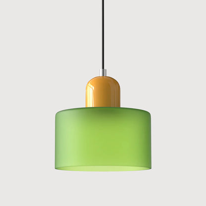 Nowoczesna lampa wisząca z kolorowego szkła w stylu Bauhaus