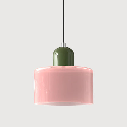 Nowoczesna lampa wisząca z kolorowego szkła w stylu Bauhaus