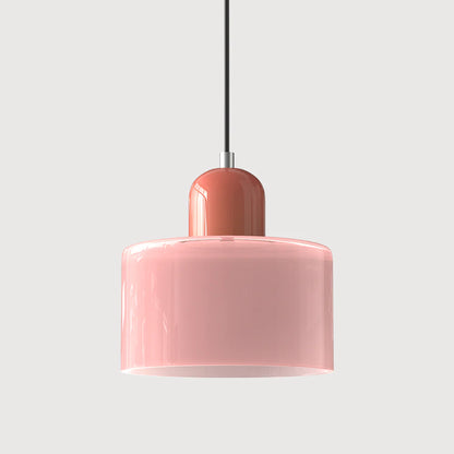 Nowoczesna lampa wisząca z kolorowego szkła w stylu Bauhaus