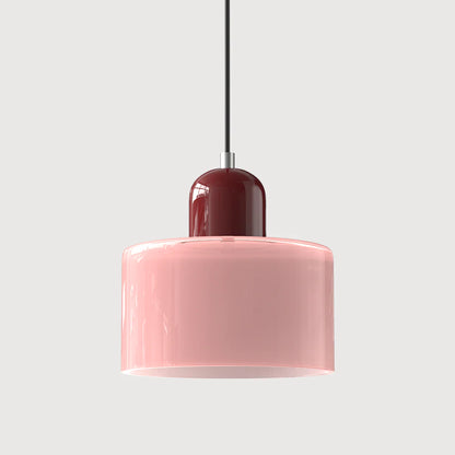 Nowoczesna lampa wisząca z kolorowego szkła w stylu Bauhaus