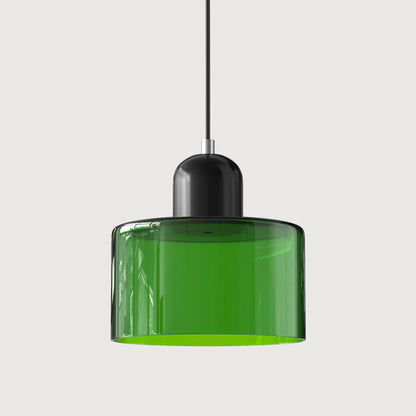 Nowoczesna lampa wisząca z kolorowego szkła w stylu Bauhaus