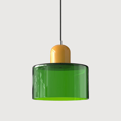 Nowoczesna lampa wisząca z kolorowego szkła w stylu Bauhaus