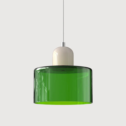 Nowoczesna lampa wisząca z kolorowego szkła w stylu Bauhaus