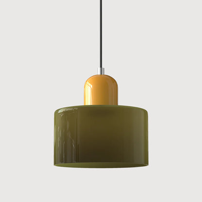 Nowoczesna lampa wisząca z kolorowego szkła w stylu Bauhaus