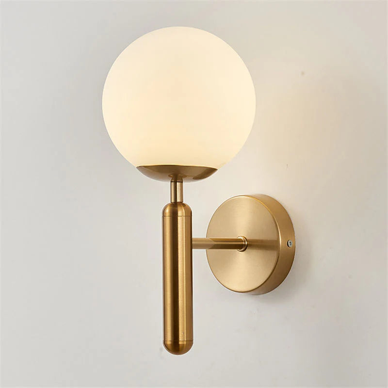 Elegancki Kinkiet Ścienny Lampa z Kloszem w Kształcie Kuli