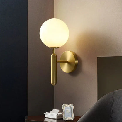 Elegancki Kinkiet Ścienny Lampa z Kloszem w Kształcie Kuli