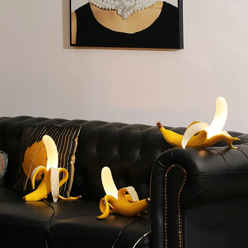 Designerska lampa LED w kształcie banana – dekoracyjna lampka stołowa, nowoczesny styl