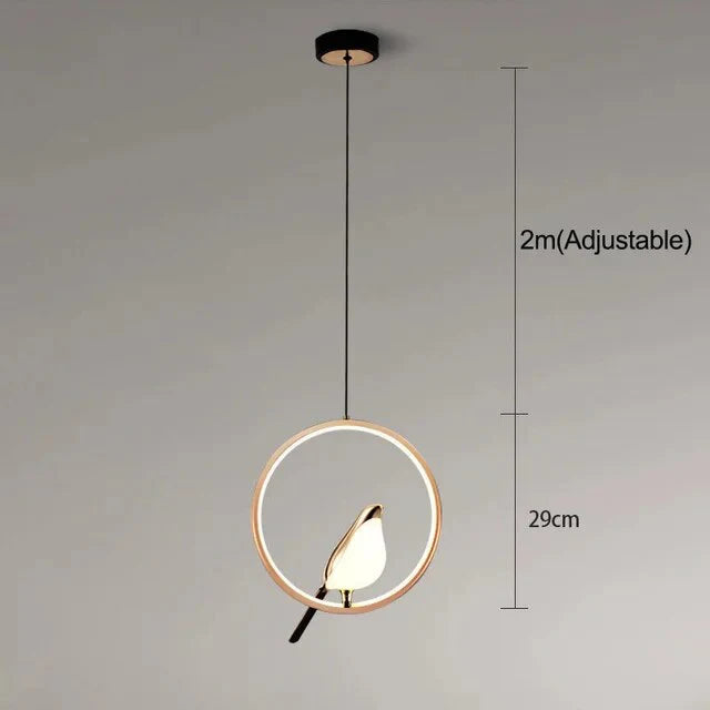 Luksusowa Lampa Wisząca ze złotym Ptakiem
