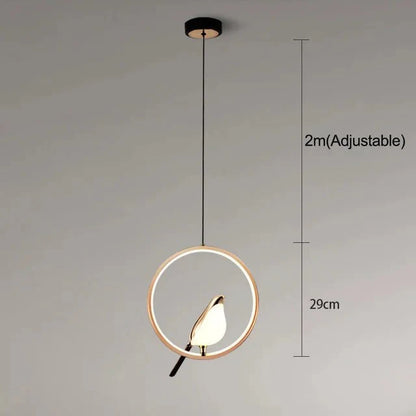 Luksusowa Lampa Wisząca ze złotym Ptakiem