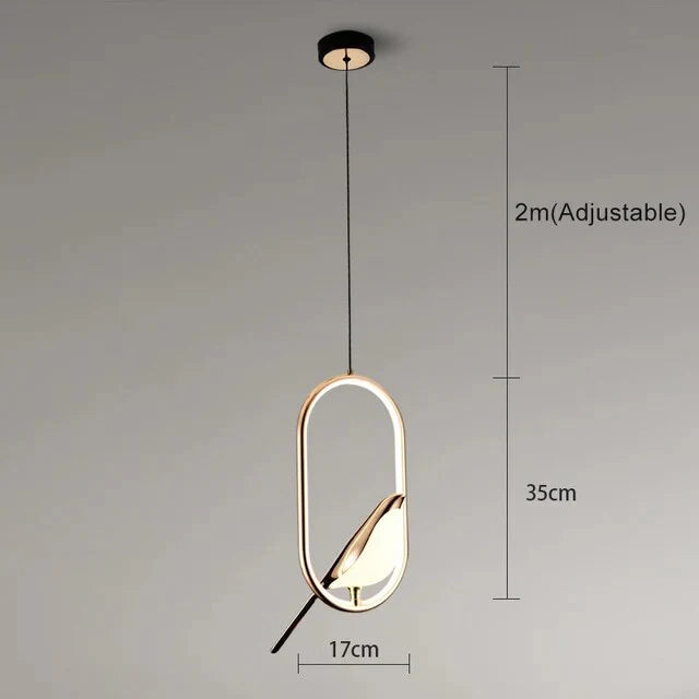 Luksusowa Lampa Wisząca ze złotym Ptakiem