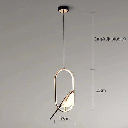 Luksusowa Lampa Wisząca ze złotym Ptakiem
